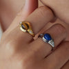 Women's Geometric Stainless Steel Ring With Pvd Vacuum Gold Plating Hypoallergenic Fashion Jewelry