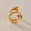 Women's Geometric Stainless Steel Ring With Pvd Vacuum Gold Plating Hypoallergenic Fashion Jewelry