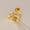Women's Geometric Stainless Steel Ring With Pvd Vacuum Gold Plating Hypoallergenic Fashion Jewelry