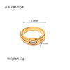 Women's Geometric Stainless Steel Ring With Pvd Vacuum Gold Plating Hypoallergenic Fashion Jewelry