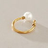 Women's Geometric Stainless Steel Ring With Pvd Vacuum Gold Plating Hypoallergenic Fashion Jewelry