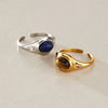 Women's Geometric Stainless Steel Ring With Pvd Vacuum Gold Plating Hypoallergenic Fashion Jewelry