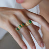 Women's Geometric Stainless Steel Ring With Pvd Vacuum Gold Plating Hypoallergenic Jewelry