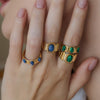 Women's Geometric Stainless Steel Ring With Pvd Vacuum Gold Plating Hypoallergenic Jewelry