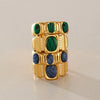 Women's Geometric Stainless Steel Ring With Pvd Vacuum Gold Plating Hypoallergenic Jewelry