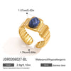 Women's Geometric Stainless Steel Ring With Pvd Vacuum Gold Plating Hypoallergenic Jewelry