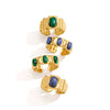 Women's Geometric Stainless Steel Ring With Pvd Vacuum Gold Plating Hypoallergenic Jewelry