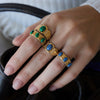 Women's Geometric Stainless Steel Ring With Pvd Vacuum Gold Plating Hypoallergenic Jewelry