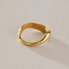 Women's Geometric Stainless Steel Ring With Vacuum Gold Plating Stackable Hypoallergenic Fashion Jewelry
