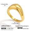 Women's Geometric Stainless Steel Ring With Vacuum Gold Plating Stackable Hypoallergenic Fashion Jewelry