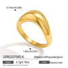 Women's Geometric Stainless Steel Ring With Vacuum Gold Plating Stackable Hypoallergenic Fashion Jewelry