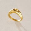 Women's Geometric Stainless Steel Ring With Vacuum Gold Plating Stackable Hypoallergenic Fashion Jewelry