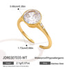 Women's Geometric Stainless Steel Ring With Vacuum Pvd Gold Plating Hypoallergenic And Colorfast Jewelry