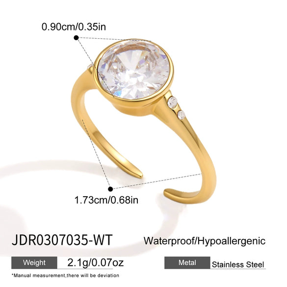 Women's Geometric Stainless Steel Ring With Vacuum Pvd Gold Plating Hypoallergenic And Colorfast Jewelry