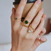 Women's Geometric Stainless Steel Ring With Vacuum Pvd Gold Plating Hypoallergenic And Colorfast Jewelry