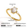 Women's Geometric Stainless Steel Ring With Vacuum Pvd Gold Plating Hypoallergenic And Colorfast Jewelry
