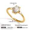 Women's Geometric Stainless Steel Ring With Vacuum Pvd Gold Plating Hypoallergenic And Colorfast Jewelry