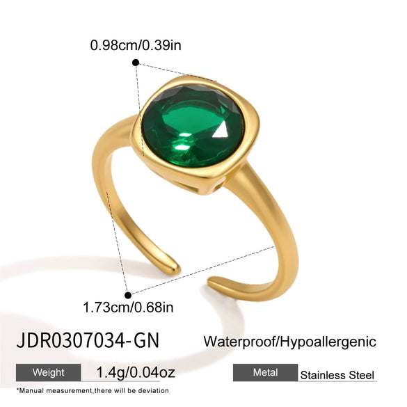 Women's Geometric Stainless Steel Ring With Vacuum Pvd Gold Plating Hypoallergenic And Colorfast Jewelry