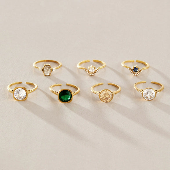 Women's Geometric Stainless Steel Ring With Vacuum Pvd Gold Plating Hypoallergenic And Colorfast Jewelry