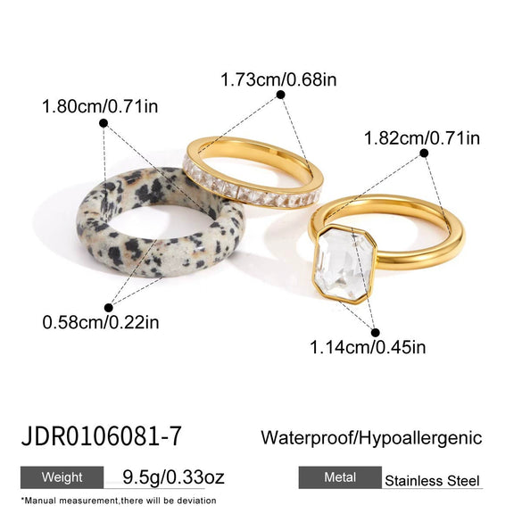 Women's Geometric Stainless Steel Ring With Vacuum Pvd Gold Plating Hypoallergenic Durable Fashion Jewelry For Wholesale