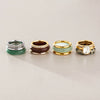 Women's Geometric Stainless Steel Ring With Vacuum Pvd Gold Plating Hypoallergenic Durable Fashion Jewelry For Wholesale
