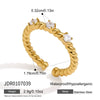 Women's Geometric Stainless Steel Ring With Vacuum Pvd Gold Plating Hypoallergenic Stackable Jewelry