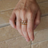 Women's Geometric Stainless Steel Ring With Vacuum Pvd Gold Plating Hypoallergenic Stackable Jewelry