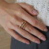 Women's Geometric Stainless Steel Ring With Vacuum Pvd Gold Plating Hypoallergenic Stackable Jewelry