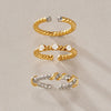 Women's Geometric Stainless Steel Ring With Vacuum Pvd Gold Plating Hypoallergenic Stackable Jewelry