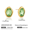 Women's Geometric Stainless Steel Stud Earrings With Titanium Steel Posts And Pvd Vacuum Gold Plating Elegant Sparkling Jewelry
