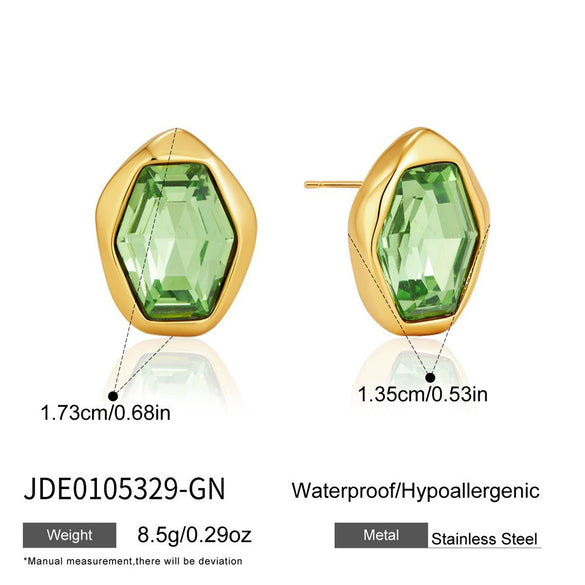 Women's Geometric Stainless Steel Stud Earrings With Titanium Steel Posts And Pvd Vacuum Gold Plating Elegant Sparkling Jewelry