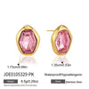 Women's Geometric Stainless Steel Stud Earrings With Titanium Steel Posts And Pvd Vacuum Gold Plating Elegant Sparkling Jewelry