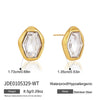 Women's Geometric Stainless Steel Stud Earrings With Titanium Steel Posts And Pvd Vacuum Gold Plating Elegant Sparkling Jewelry
