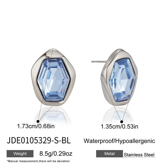 Women's Geometric Stainless Steel Stud Earrings With Titanium Steel Posts And Pvd Vacuum Gold Plating Elegant Sparkling Jewelry