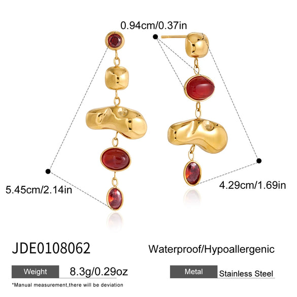 Women's Geometric Stainless Steel Tassel Earrings With Titanium Steel Posts And Vacuum Gold Plating