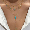 Women's Geometric Stainless Steel Ychain Necklace With Pvd Vacuum Gold Plated Pendant And Lobster Clasp