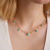Women's Geometric Stainless Steel Ychain Necklace With Pvd Vacuum Gold Plated Pendant And Lobster Clasp