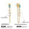 Women's Geometric Stainless Steel Ychain Necklace With Pvd Vacuum Gold Plated Pendant And Lobster Clasp