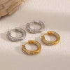 Women's Geometric Stainless Steel Zircon Earrings Light Luxury Style Electroplated