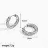 Women's Geometric Stainless Steel Zircon Earrings Light Luxury Style Electroplated
