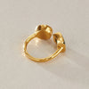 Women's Geometric Stainless Steel Zircon Ring With Pvd Vacuum Gold Plating Fashion Jewelry