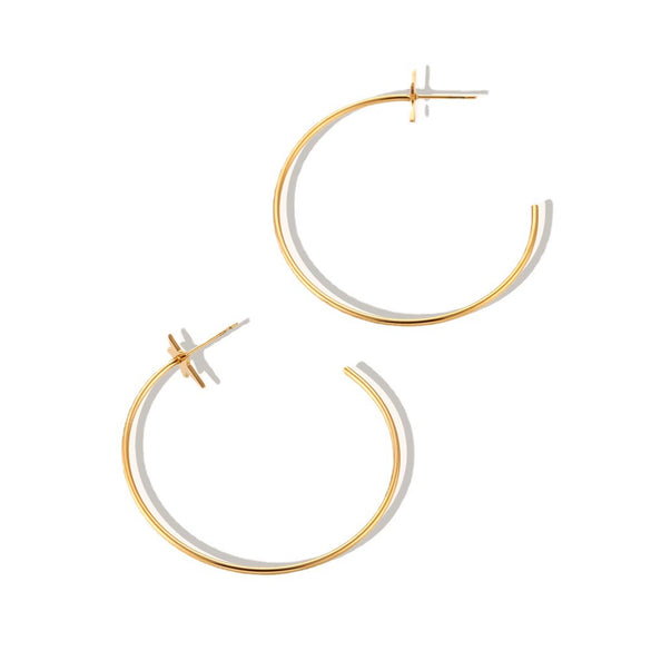 Women's Geometric Starshaped Statement Hoop Earrings In Electroplated Stainless Steel