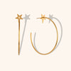 Women's Geometric Starshaped Statement Hoop Earrings In Electroplated Stainless Steel