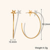 Women's Geometric Starshaped Statement Hoop Earrings In Electroplated Stainless Steel