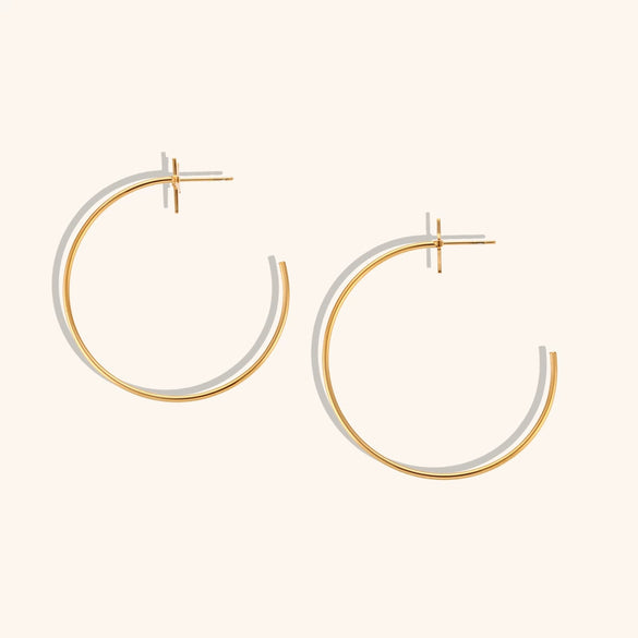 Women's Geometric Starshaped Statement Hoop Earrings In Electroplated Stainless Steel