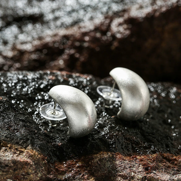 Women’s Geometric Statement Alloy Earrings With Bold Exaggerated Design And Inner Buckle Closure