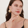 Women's Geometric Statement Earrings Exaggerated Retro Alloy Design With Electroplated Finish And Stainless Steel Ear Posts
