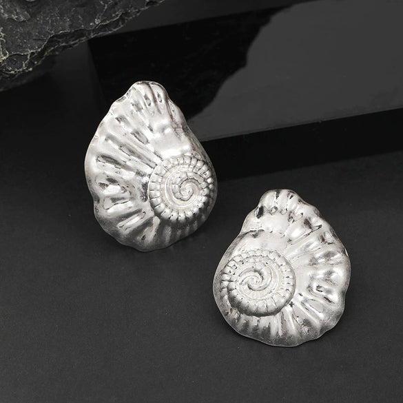 Women's Geometric Statement Earrings Exaggerated Retro Alloy Design With Electroplated Finish And Stainless Steel Ear Posts