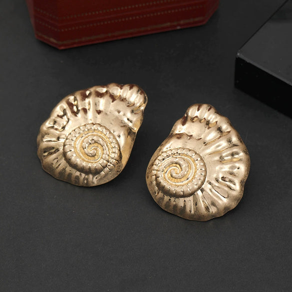 Women's Geometric Statement Earrings Exaggerated Retro Alloy Design With Electroplated Finish And Stainless Steel Ear Posts