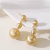Women's Geometric Statement Earrings With Bold Oversized Metal Spheres And Copper Posts Featuring A Luxurious Sophisticated Style